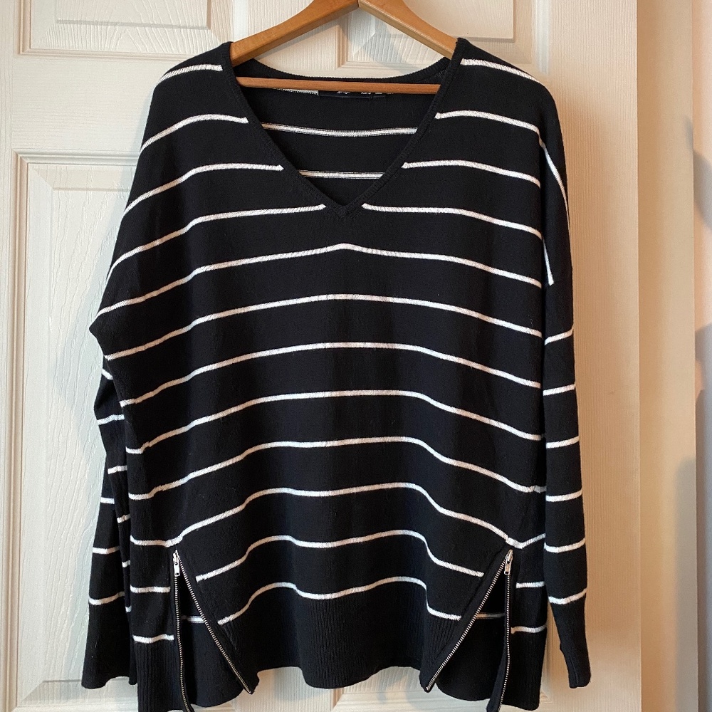 Black and White Striped Sweater
